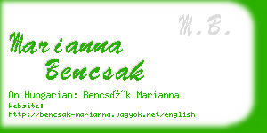 marianna bencsak business card